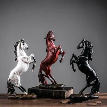 Eiropas Kara Zirgs Skulptūru Statuja Sveķu Home Decoration Accessories Valdonīgs Dzīvnieku Statuja Mūsdienu Amatniecības Dāvanu Statuja