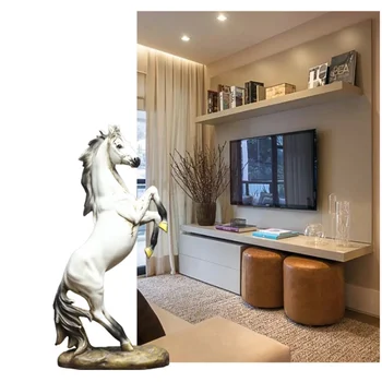 Eiropas Kara Zirgs Skulptūru Statuja Sveķu Home Decoration Accessories Valdonīgs Dzīvnieku Statuja Mūsdienu Amatniecības Dāvanu Statuja