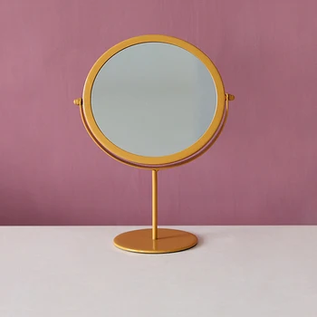 Eiropas Kārtā Kaltas Dzelzs Abpusējs Darbvirsmas Spogulis Vienkāršu Portatīvo Meitene Desktop Tualetes Galdiņš, Spogulis
