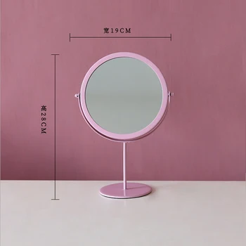 Eiropas Kārtā Kaltas Dzelzs Abpusējs Darbvirsmas Spogulis Vienkāršu Portatīvo Meitene Desktop Tualetes Galdiņš, Spogulis