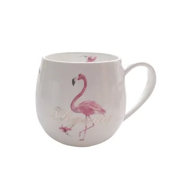 Eiropas Lielu Jaudu Rozā Flamingo Keramikas Krūze Spuldzes Formas Vēders Kausa Birojs, Glāzes, Trauki, Kafijas Tasi Draugiem Dāvana