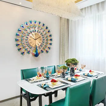 Eiropas Pāvs Izslēgtu Pulksteņa Modern Home Diy Dzīvojamās Istabas Sienas Pulkstenis Radošo 3D Reloj De Salīdzinot Modes Dekoratīvās Kvarca Pulkstenis