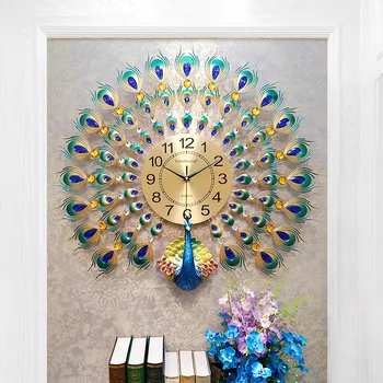 Eiropas Pāvs Izslēgtu Pulksteņa Modern Home Diy Dzīvojamās Istabas Sienas Pulkstenis Radošo 3D Reloj De Salīdzinot Modes Dekoratīvās Kvarca Pulkstenis