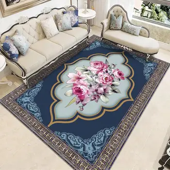 Eiropas Stila Dzīvojamā Istaba, Kafijas Galdiņu, Paklāju Luksusa Pils Klasiskā Jaunu Ķīniešu Stilā Guļamistaba Gultas Dīvāns Mājas Paklājs