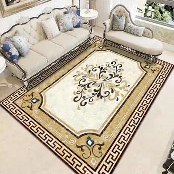 Eiropas Stila Dzīvojamā Istaba, Kafijas Galdiņu, Paklāju Luksusa Pils Klasiskā Jaunu Ķīniešu Stilā Guļamistaba Gultas Dīvāns Mājas Paklājs