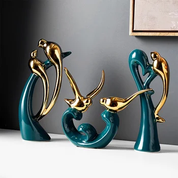 Eiropas stila Luksusa Keramikas Putns Dzīvnieku Formas Dekoratīvie Rotājumi TV ministru Kabineta Dzīves Telpu Dekorēšana, Kāzu Dekorēšana Dāvanu