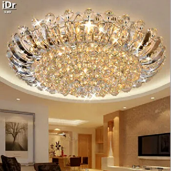 Eiropas stila luksusa kristāla griestu apļveida dzīvojamā istabā, gaismas, LED apgaismojums Guļamistabā Griestu lampas Rmy-007