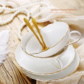 Eiropas Stila Luksusa Lotus Britu Tējas Kafijas Tasi Šķīvītis Uzstādīt 184ml Mājas Lietošanai vai Uzņēmējdarbības Dāvana Draugiem 