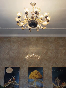 Eiropas Viesistabā Lustras Atmosfēru Mājās Keramikas Karājas Lampas Zāle, Restorāns Vienkāršas Gaismas Hotel Kristāla Lustras