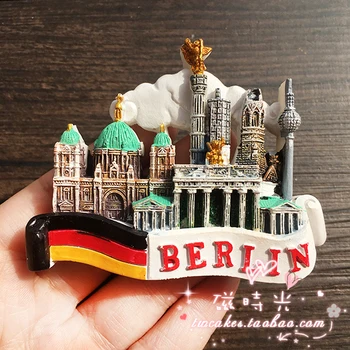 Eiropā Minhenē, Vācijā Berlīnes Tūrisma Dekorācijas Piemiņas Ledusskapja Magnēts 3D Ledusskapja Magnēts Ielīme Ceļošanas Suvenīru Apdare