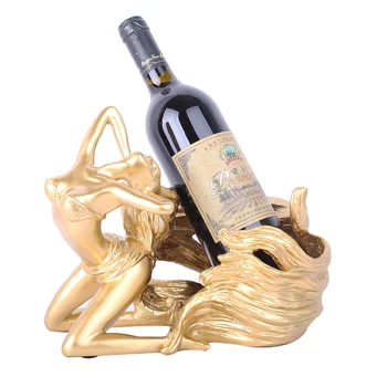 Eiropā Sveķu Vīna Plaukts Amatniecības Radošā Zelta Skaistumu Dāma Vīna Turētājs Statuetes Rotas Virtuve Bārs Ministru Kabineta Dekoru Mājsaimnieces Dāvanu