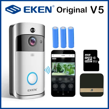 EKEN Smart durvju V5 wifi durvju zvanu kamera Vizuālā Domofons ar Zvaniņu Nakts redzamības IP Bezvadu Mājas EGLE Signalizāciju, Drošības Kameras