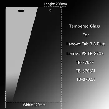 Ekrāna Aizsargs Lenovo Tab3 8 Plus P8 TB-8703 Rūdīts Stikls Tablet PC Ultra plānas Stikla Lenovo TB-8703F Aizsardzības Plēves