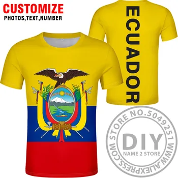 EKVADORA T Krekls Nosaukums Skaits Ecu T-kreklu Foto Apģērba Izdrukāt Bezmaksas Pielāgotus, Nav Izbalināt Nav Krekinga T Jersey Gadījuma Īsu