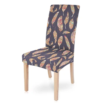 Elastīga Stiept Krēsla Pārsegs Spalvu Modelim Universāls Izmērs Slipcovers Kāzu Dekorēšana Viesnīca Restorāns Banketa Puse