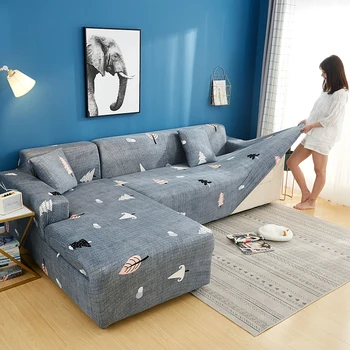 Elastīgi spandex žakarda sofa cover kariete-formas putekļu izturīgs un traipu izturīgs dīvāna pārsegs, divas-gabals L-veida roku sofa cover