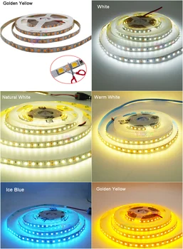 Elastīgs LED Strip gaismas balta/warm Jaunas Augstums gaismas 5M DC12V 2835 120 SMD Led/m IP20 balts/Balts/zils/Ledus zila/dzeltena zelta