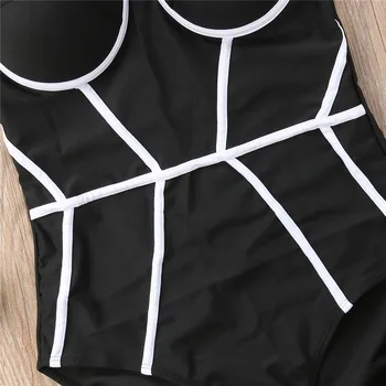 Elegants Strapless Push Up Viens Gabals Peldkostīms Sievietēm Melni Raibs Ķermeņa Peldkostīmi Bodysuit Peldēšanas Peldkostīms Dāma Beachwear