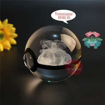 Elegent Kristāla Pokemon Dizaina Venusaur Bumbu Ar Kristāla Bāzes Dāvanu