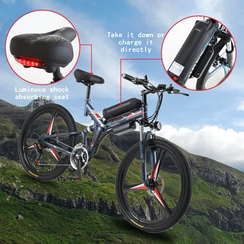 Elektrisko Velosipēdu 36V Litija Baterija, Autonoma Elektriskais Kalnu Velosipēds Saliekamajiem velosipēdiem ar 26 Collu Multi-Mode E-Velosipēds, Vīrieši/Sievietes