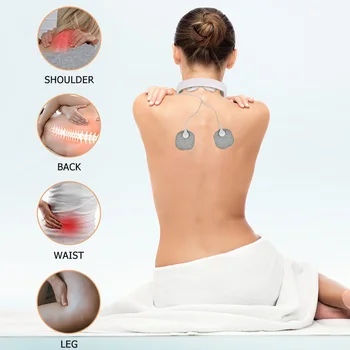 Elektriskā Impulsa Neck Massager Lādējamu USB dzemdes Kakla Vilces Terapija, Masāža Stimulators Sāpju Sildīšanas Funkcija
