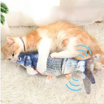 Elektriskā Kaķis Rotaļlietas Zivju USB Lādētāju Interaktīvās Reāli Mājdzīvnieku Kaķi Košļāt Bite Rotaļlietas floppy Zivju Kaķis rotaļlietas Mājdzīvnieku preces Kaķiem