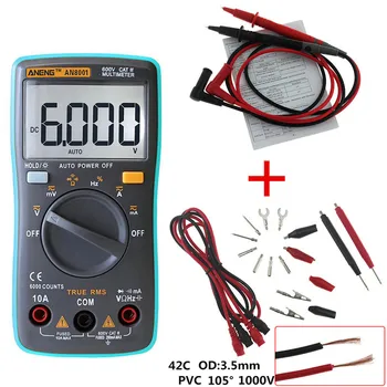 Elektroniskās Testēšanas AN8001 AN8002 Ciparu Multimetrs Apgaismojums ACDC Ammeter Voltmetrs Ohm Frekvenču Counter Elektroenerģijas Skaitītāju Sprieguma Tests
