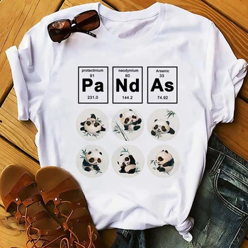 Elementu periodisko tabulu stilu cute baby panda funny t krekls vīriešiem jauno balto gadījuma tshirt unisex īsās piedurknes streetwear geek tee