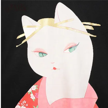 ELFSACK Japānas Kaķis Drukāt Gadījuma Lielajam Hoodies sporta Krekls Sievietēm, 