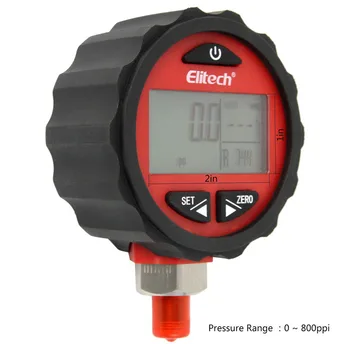 Elitech PG-30Pro Red Saldēšanas HVAC Digitālo manometru 87+ Dzesētāju ar Apgaismojumu -14.5-800 PSI 1/8