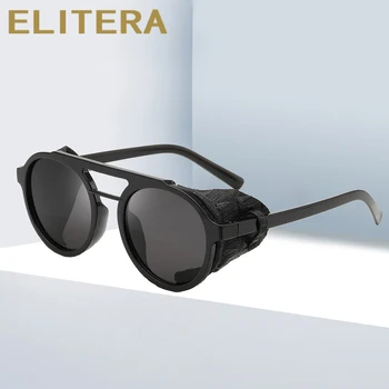 ELITERA Steampunk Saulesbrilles Luksusa Retro Punk Ronud Saules Brilles Ieplests Sievietēm, Vīriešiem, Jaunas 2020. Gadam Dizaina lentes de sol hombre