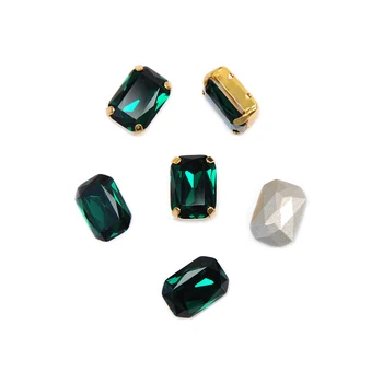 Emerald norādīja izjaukti atpakaļ iedomātā stikla, akmens, slīpētas kristāla Diamante rhinestones Apdarei: Rotaslietas, Apģērba