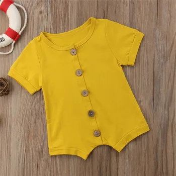 Emmababy Jaundzimušo Bērnu, Meiteņu Un Zēnu Kokvilnas Vasaras Romper Jumpsuit Bērnu Apģērbs, Apģērbu Gadījuma Cietā 5 Krāsu Drēbes
