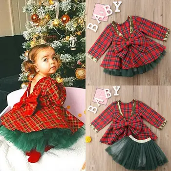 Emmababy Jaunu Ziemassvētki Kleita Princese Bērniem, Baby Meitene Gājienā Puse Kleita+Zaļā Tutu Tilla Kleitu Bērniem, Ziemassvētku Tērpiem Sundress