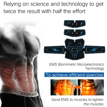 EMS Elektriskā Vēdera Muskuļu Stimulators USB Lādējamu Vēdera Vibrējošais Jostas ABS Muskuļu Hip Treneris Novājēšanu Massager