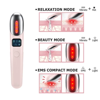 EMS Vibrācijas Massager Acu Pretgrumbu Anti Novecošanās Acu Kopšanas ierīces LED Ekrānu Karstā Masāža USB Lādējamu Skaistuma Instruments