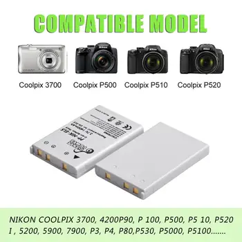 EN-EL5 EN EL5 ENEL5 Akumulatoru un LED Lādētājs Nikon Kamera Coolpix P80 P90 P100 P500 P510 P520 kameru piederumi