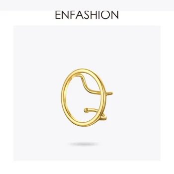 ENFASHION Apli Auss Aproces Klipu Par Auskari Sievietēm Zelta Krāsā Earcuff Earings Bez Pīrsings 2020. Gadam, Modes Rotaslietas E201169