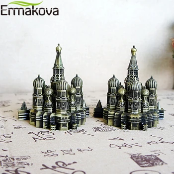 ERMAKOVA Retro Bronzas Metāla Maskavas Kremļa Statuetes Statuja Ēkas Modeli, viesistaba Vintage Mājās Rakstāmgalda Dekoru, Dāvanu