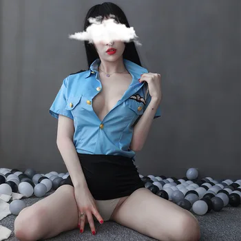Erotiskā Policijas Vienādu Cosplay Lomu Spēlē Vienādu Kārdinājumam Sexy Apakšveļa