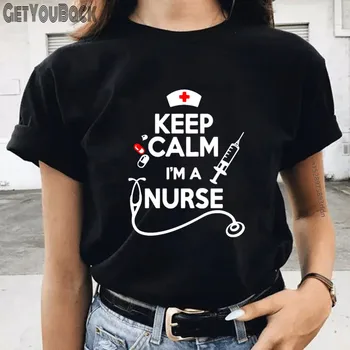 Es esmu Medmāsa Smieklīgi Sieviešu T-krekls Meitene Harajuku 90S Topi Tee Sieviešu Drēbes,Piliens Kuģis