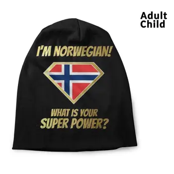 Es esmu norvēģijas Kāds ir Jūsu Lielvalsts ? Zelta Pavasarī Un Rudenī Unisex Beanie Adīta Cepure Imnorwegianwhatsyoursuperpower Whats