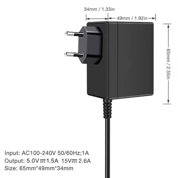 ES Plug AC Adapteris Lādētājs Nintend Slēdzis NS Spēļu Konsole Sienas Ceļojumu Mājas Maksas 5V 2.6 Uzlādes USB Type C Barošanas