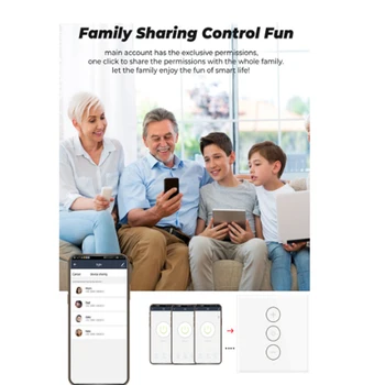 ES WiFi Smart Sienas Touch Gaismas Reostats Slēdzis Smart Life/Tuya APP Tālvadības pults Darbojas Ar Amazon, Alexa Un Google Home
