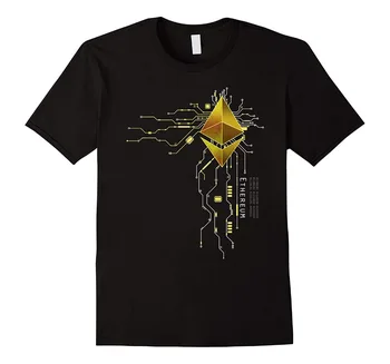 Ethereum Zelta Eth Sirds, T-Krekls - Vīriešu Vasaras Modes Vēstuli Iespiesti 2019 Vīriešiem Gadījuma Drukāt Īsām Piedurknēm Kokvilnas Iespiests T Krekli