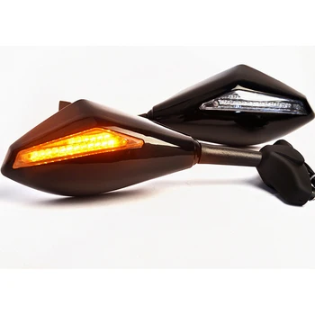 Evomosa Pagrieziena Signāla LED Integrēto Sporta Sacīkšu Aizmugures Sānu Spoguļi der Kawasaki Ninja 500R ZX6 ZX6R SUZUKI GSXR 600 750