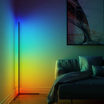 Express shipping Ziemeļu Stūra Grīdas Lampas Tālvadības RGB Interjera Atmosfēru Lampas Krāsainās Guļamistabas, Dzīvojamā Istaba Stāv Lampas