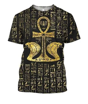 Eye of Horus Un Ēģiptiešu Dievu Simboli 3D Iespiesti vīriešu t krekls Harajuku Fashion Īsām piedurknēm krekls vasaras Gadījuma Unisex t