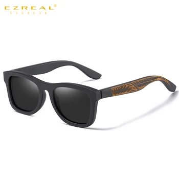 EZREAL Retro Koka Saulesbrilles Vīriešiem Polarizētās Koka Rāmja Brilles Sievietēm Toņos UV400 Lunette De Soleil Homme Femme S1610L