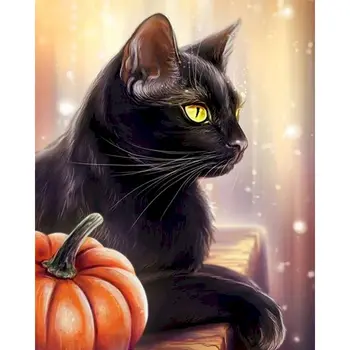Eļļas Glezna, Ko Numuri Komplekti Black Halloween Pils Suns Diy Ierāmētas Uz Audekla Akrils, Pigments Zīmējumu Krāsas Komplekti Mājas Mākslas